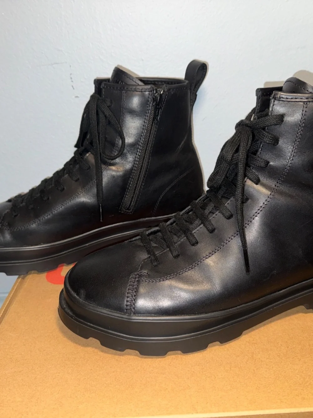 Camper Brutus K300485 Black Leather Boots